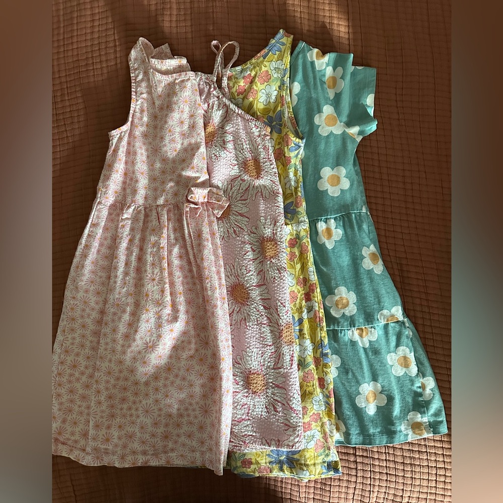Lot of 4 H&M Dresses - Pink, Yellow, Teal
